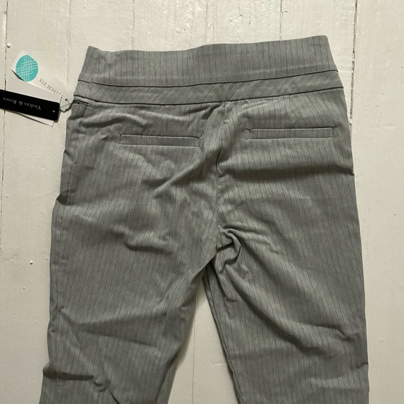 Light gray pinstripe violets and roses work pants - Picture 3 of 5